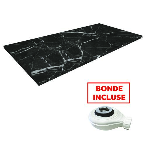 Receveur de douche résine de synthèse Nola marbre Noir 70x180